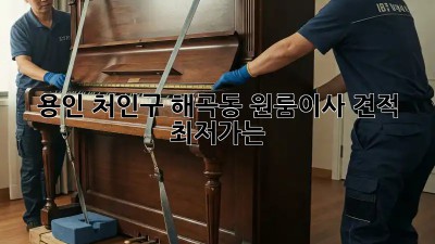 용인 처인구 해곡동 원룸이사 견적, 최저가는? 🤔